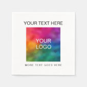 Upload uw zakelijke logo sjabloon minimalistisch servet (Voorkant)