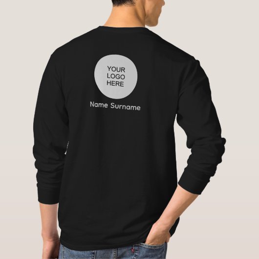 Upload Voeg hier Logo toe Mannen dubbele, langwerp T-shirt (Achterkant)