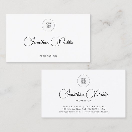 Upload Voeg hier Logo van het eigen bedrijf toe Visitekaartje (Voorkant / Achterkant)