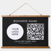 Upload Voeg hier uw zakelijke Logo tekst QR code t Hangend Wandkleed (Voorkant)