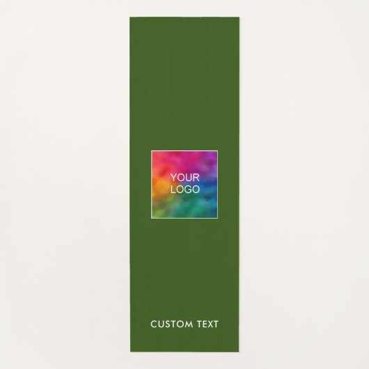 Upload Your Business Logo Custom Text Template Yogamat (Voorkant)