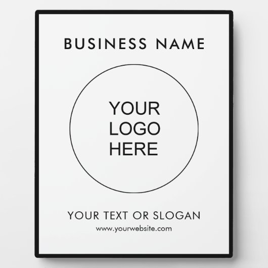 Upload Your Business Logo Text Vertical Tabletop Fotoplaat (Voorkant)