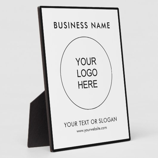 Upload Your Business Logo Text Vertical Tabletop Fotoplaat (Zijkant)