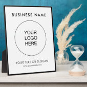 Upload Your Business Logo Text Vertical Tabletop Fotoplaat (Zijkant)