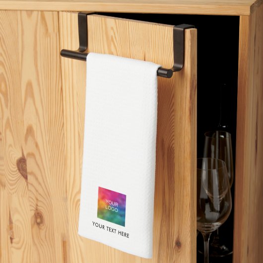 Upload Your Company Logo Custom Text Template Theedoek (Derde Gevouwen)