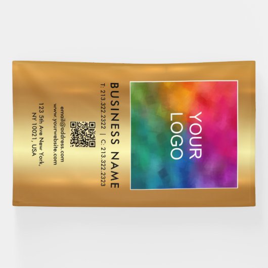 Upload Your Company Logo QR Code Vertical Large Spandoek (Horizontaal)