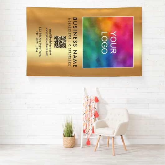 Upload Your Company Logo QR Code Vertical Large Spandoek (Insitu)