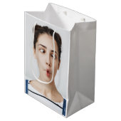 Upload Your Funny Face Photo Selfie Medium Cadeauzakje (Voorkant Gekanteld)