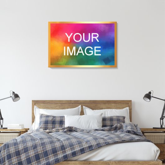 Upload Your Image Photo Logo on Gold Background Canvas Afdruk (Insitu (Slaapkamer))