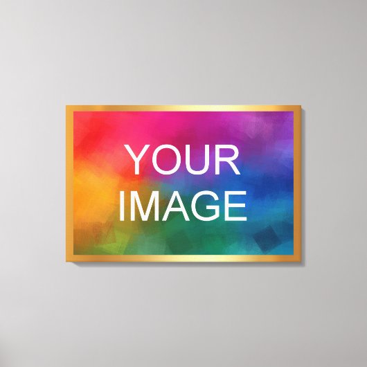 Upload Your Image Photo Logo on Gold Background Canvas Afdruk (Voorkant)