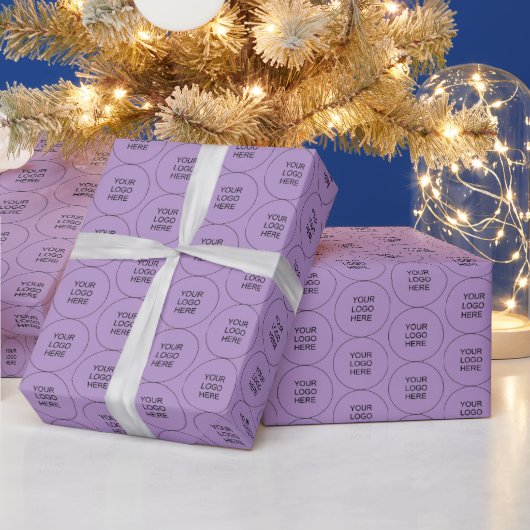 Upload Your Logo Brand Elegant Purple Business Cadeaupapier (Feestdagen)