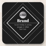 Upload Your Logo & Customizable Text Design Bier Onderzetter<br><div class="desc">Customizable modern design with your own logo.</div>