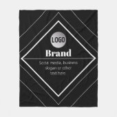 Upload Your Logo & Customizable Text Design Fleece Deken (Voorkant)