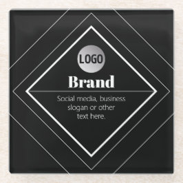Upload Your Logo & Customizable Text Design Glazen Onderzetter