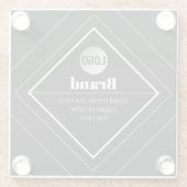 Upload Your Logo & Customizable Text Design Glazen Onderzetter (Achterkant)