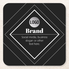 Upload Your Logo & Customizable Text Design Kartonnen Onderzetters