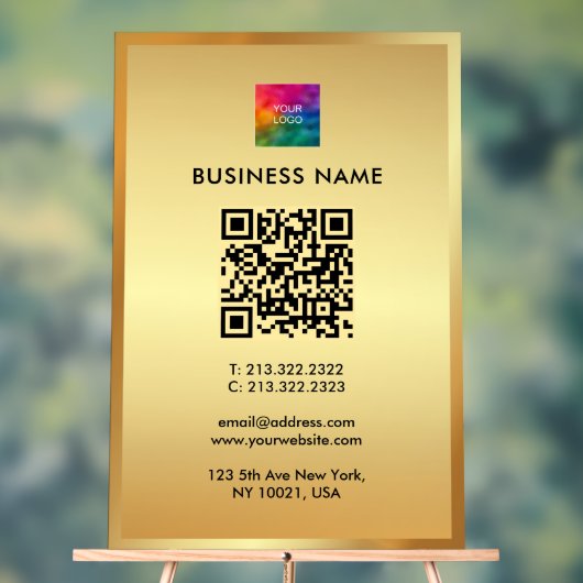 Upload Your Logo Gold Template Promotional QR Code Acryl Bord (Neutraal)