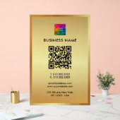 Upload Your Logo Gold Template Promotional QR Code Acryl Bord (Huwelijk)