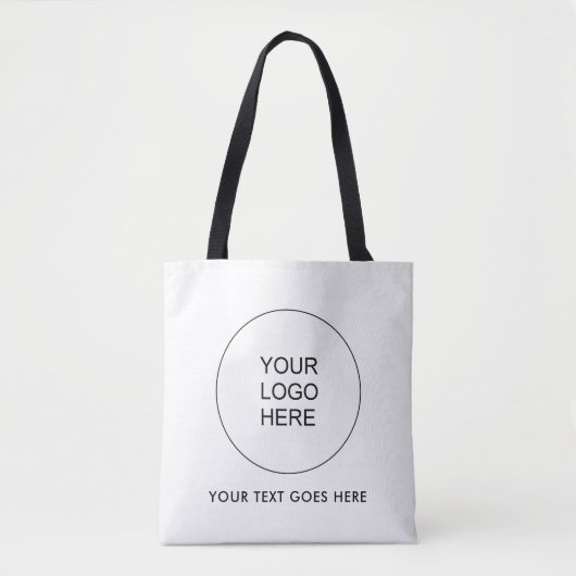 Upload Your Logo Here Custom Text Double Sided Tote Bag (Voorkant)