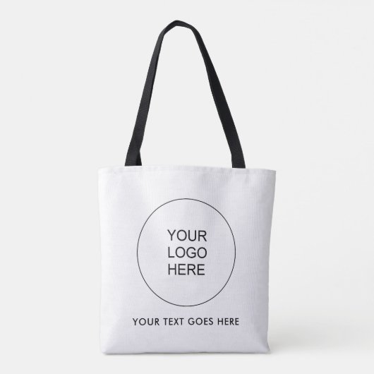 Upload Your Logo Here Custom Text Double Sided Tote Bag (Achterkant)