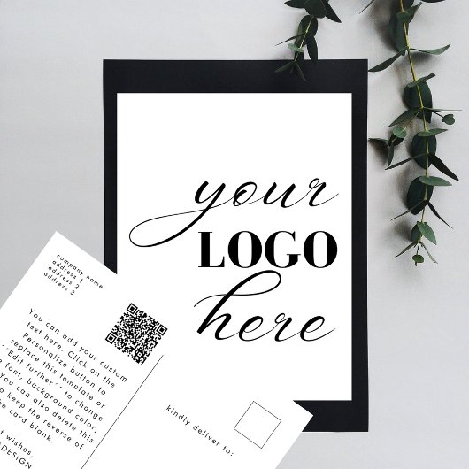 Upload Your Own Design Custom Text QR Code Briefkaart