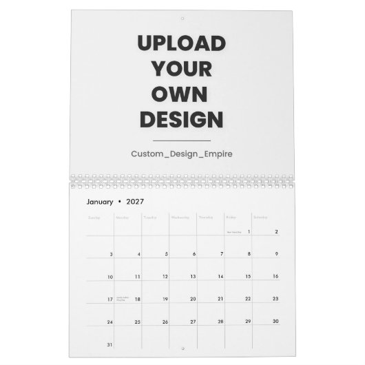 Upload Your Own Design Here | Custom Template Kalender (Jan 2027)