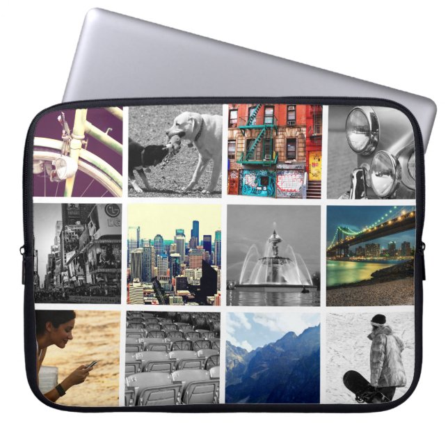 Upload-Your-Photo Collage-laptophoes Laptop Sleeve (Voorkant)