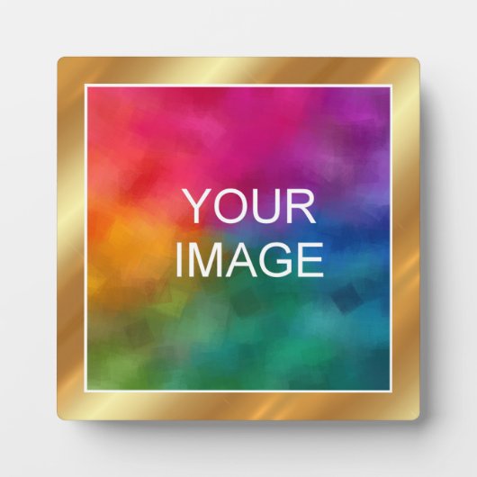 Upload Your Photo Image Logo Gold Easel Template Fotoplaat (Voorkant)