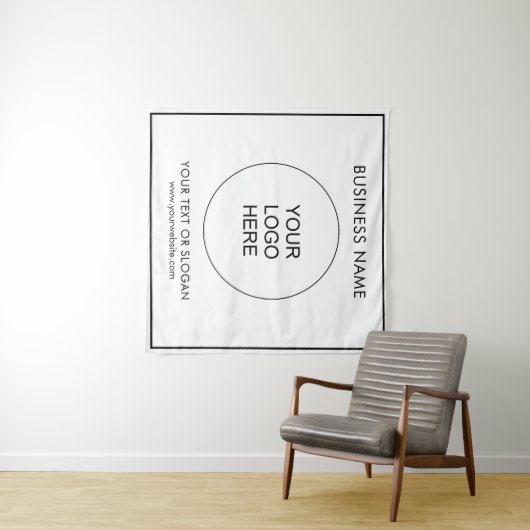 Upload Zakelijk Logo Evenement Seminar Party Vierk Wandkleed (In Situ (horizontaal))