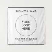 Upload Zakelijk Logo Evenement Seminar Party Vierk Wandkleed (Voorkant)