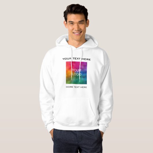 Upload zakelijke Logo hier Mannen Creëer uw eigen Hoodie (Voorkant volledig)
