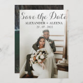 uploadt uw foto sparen de datumkaart aankondiging (Voorkant / Achterkant)