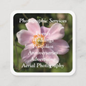 uploadt uw fotobedrijf vierkante visitekaartje (Achterkant)