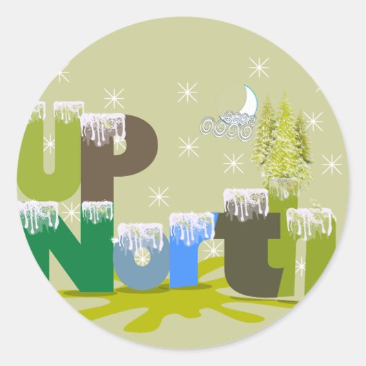 UpNorth Cadeaus en Kleding Ronde Sticker (Voorkant)