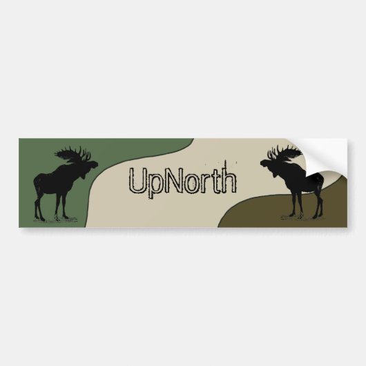 UpNorth Moose Silhouette Bumpersticker (Voorkant)