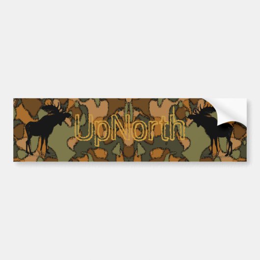 UpNorth Moose Silhouette Camo Bumpersticker (Voorkant)