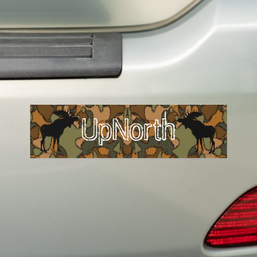 UpNorth Moose Silhouette Camo Bumpersticker (Op auto)