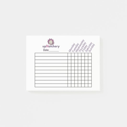 upNotchery Weekly Tracker Post-it® Notes (Voorkant)