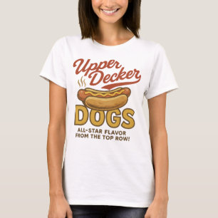 Upper Decker Dogs – Vintage Stadion Hot Dog T-shir T-shirt