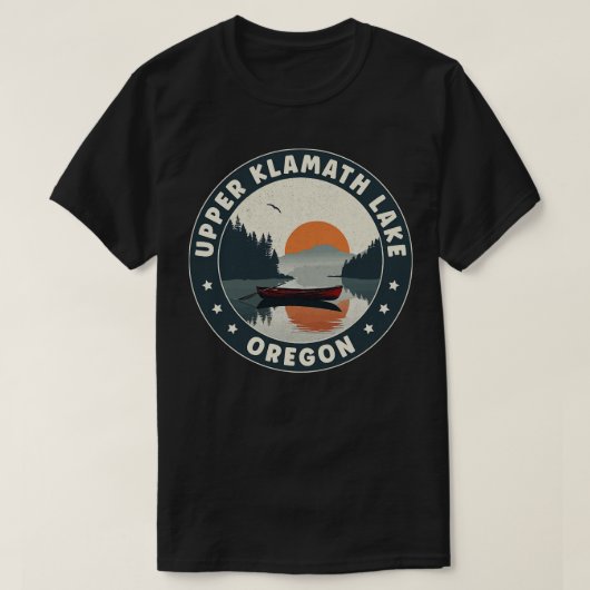 Upper Klamath Lake Oregon zonsondergang T-shirt (Design voorkant)
