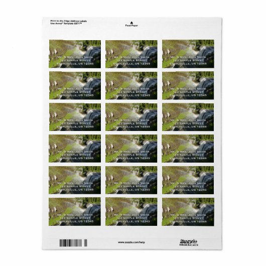 Upper Mesa Falls Etiket (Full Sheet)