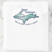 Upper Peninsula Michigamme midden in het niets Ovale Sticker (Tas)