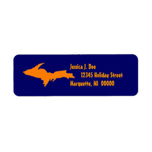 Upper Peninsula Michigan UP address Label