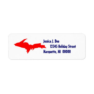 Upper Peninsula Michigan UP address Label