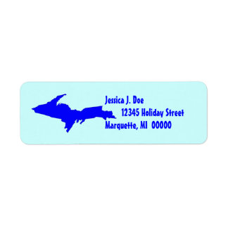 Upper Peninsula Michigan UP Retouradres Label