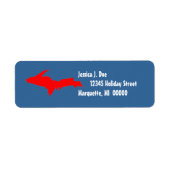 Upper Peninsula Michigan UP Retouradres Label (Voorkant)