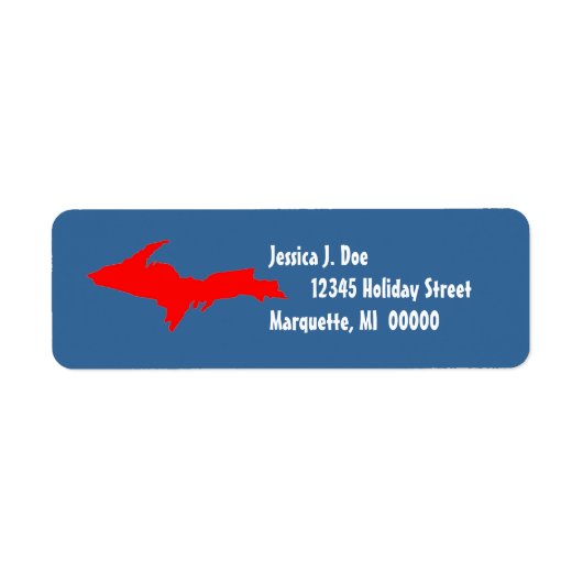 Upper Peninsula Michigan UP Retouradres Label (Voorkant)