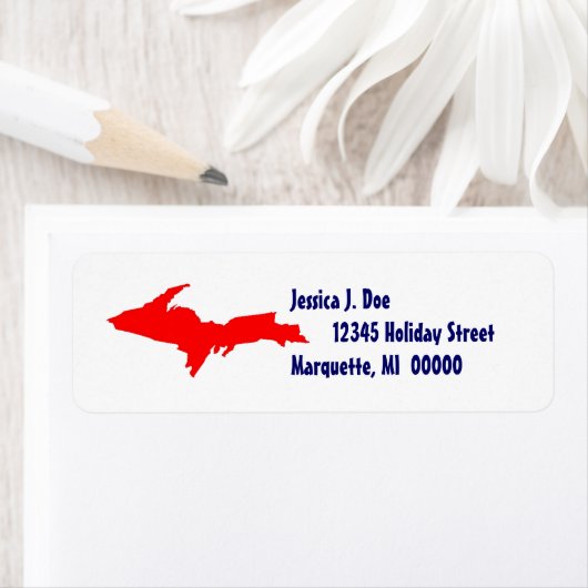 Upper Peninsula Michigan UP Retouradres Label (Insitu)