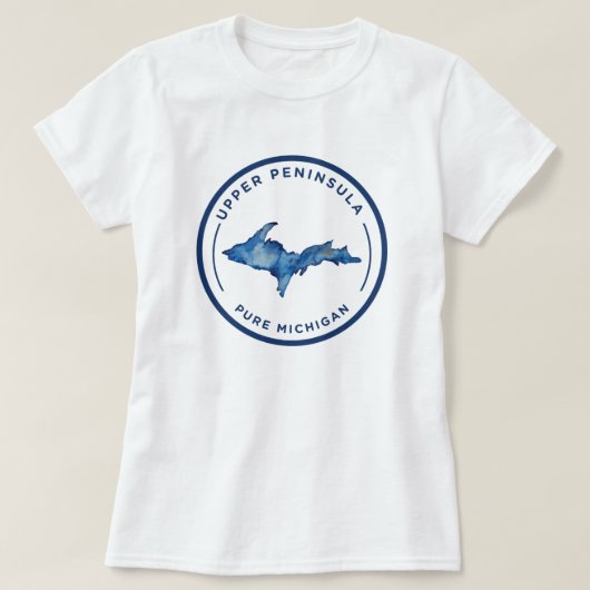 Upper Peninsula Pure Michigan Waterverf T-shirt (Design voorkant)