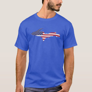 Upper Peninsula UP American Flag Yooper USA T-shirt